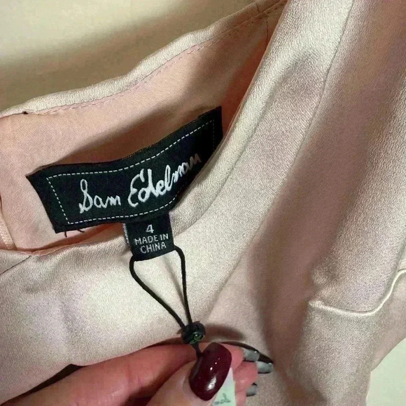 Sam Edelman Sz 4 Elegant Light Pink Satin Dress - Picture 4 of 6